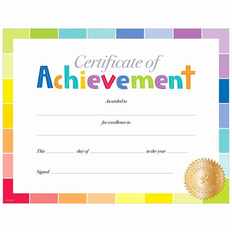 Certificate Of Participation for Kids Inspirational Certificates Of Achievement… | Certificate ...