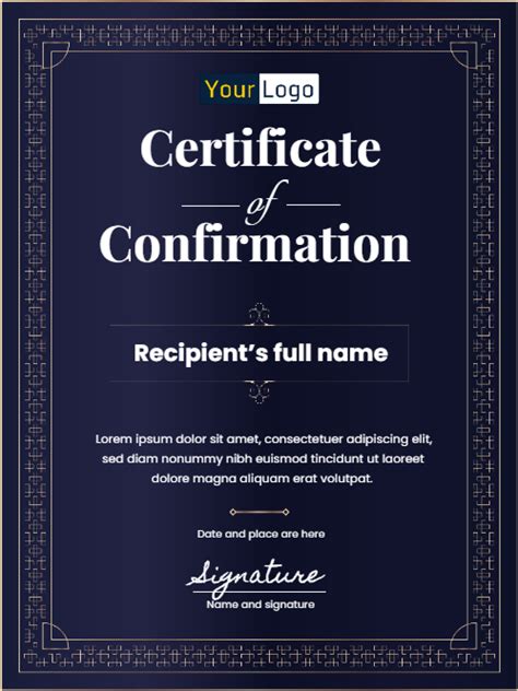 6 FREE Confirmation Certificate Templates | Virtualbadge.io