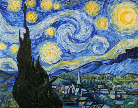 The Starry Night Vincent Van Gogh Oil Painting Copy With Images | My ...