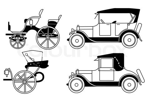 "set of the old isolated cars - ... | Stock vector | Colourbox