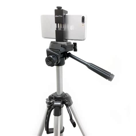 SecureGrip Metal iPhone Universal Smartphone Tripod Monopod Mount Adapter Holder + 60" HD Pan ...