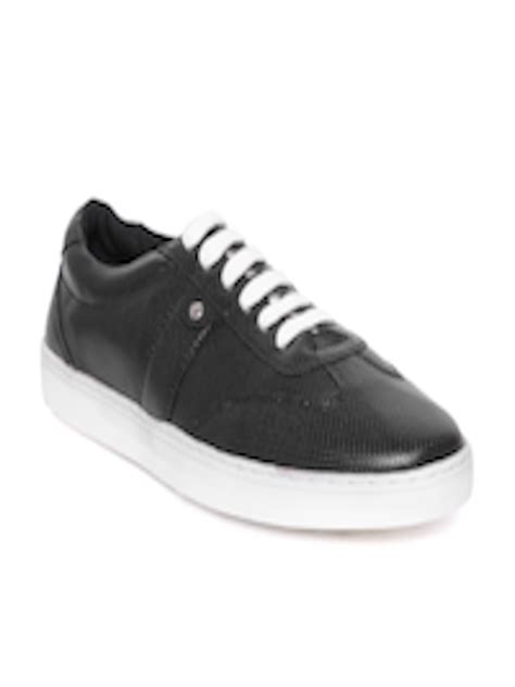 Buy Escaro Men Black Textured Handcrafted Sneakers - Casual Shoes for Men 1850394 | Myntra