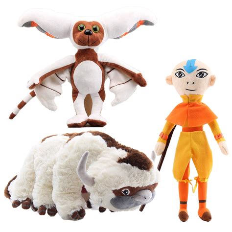 Buy WZH Airbender Plush, 2pc/3pc Appa and Momo Plush Set, Aang Plushie ...