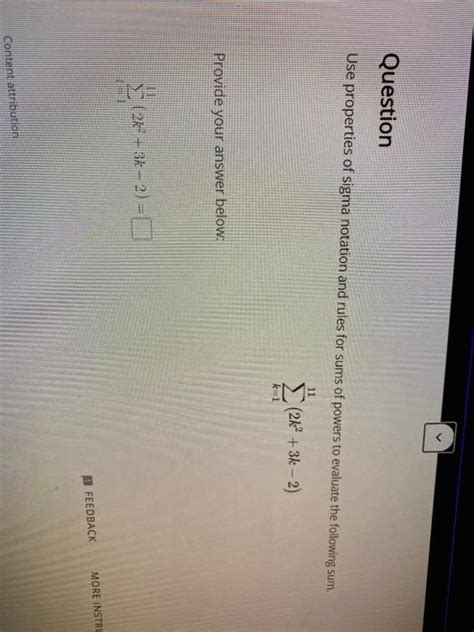 Solved Question Use properties of sigma notation and rules | Chegg.com