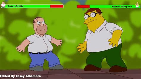 Peter Griffin vs. Homer Simpson with healthbars 1/2 - YouTube