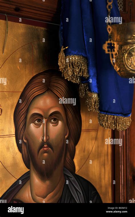 Byzantine style painting of Jesus Christ Stock Photo - Alamy