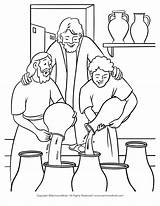 Jesus Turns Water To Wine Coloring Page Pages  The Best Porn sketch template