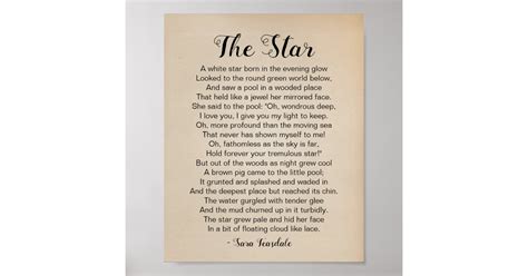 The Star Poem by Sara Teasdale Vintage Poster | Zazzle