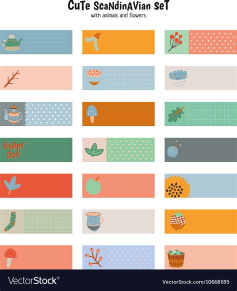 Cute Stickers for Calendar or Planners Royalty Free Vector