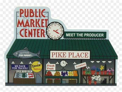 Download Hd Public Market Cartoon Transparent Png Image - Pike Place Market Cartoon, Png ...