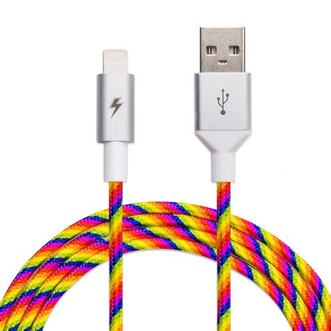 Rainbow Lightning Cable [5 ft / 1.5m length] – Charge Cords