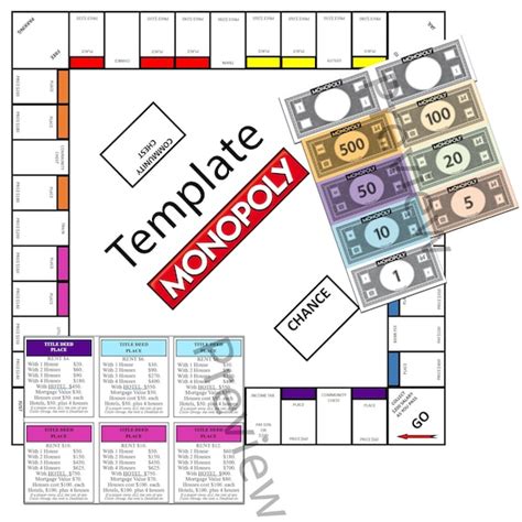 Monopoly Template Blank Custom Your Own Monopoly DIY - Etsy