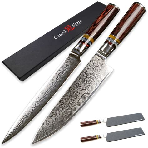 Damascus Knife Set Chef Carving Slicing Knife vg10 Japanese Damascus ...