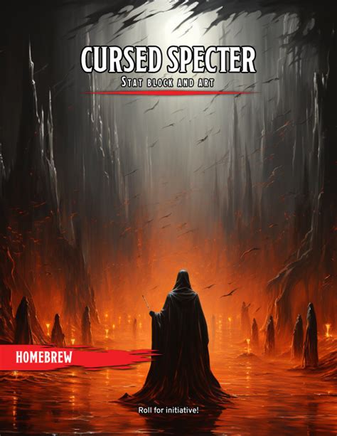 Cursed Specter - Creature Stat Blocks and Art - FantasyLandscapes | DriveThruRPG.com