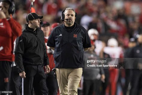 Nebraska Cornhuskers head coach Matt Rhule walks the sidelines... News ...