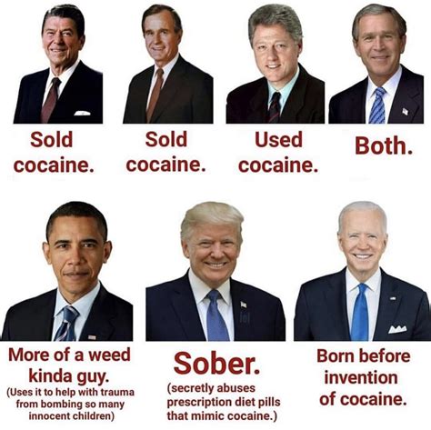 American presidents in terms of drugs - Meme by PASSWORD123456789 :) Memedroid