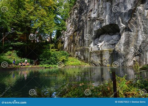 The Lion Monument, or Lion of Lucerne in Lucerne Switzerland. Editorial ...