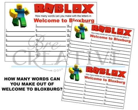 Roblox Party Games, Digital Download, Birthday Party Activities - Etsy