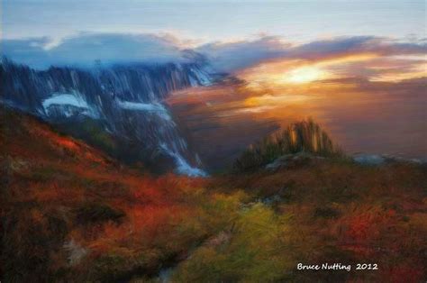 Autumn Sunset Sunsets, Autumn, Mountains, Natural Landmarks, Nature, Travel, Painting, Art, Art ...