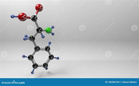 Phenylalanine Molecule 3D Illustration. Stock Illustration - Illustration of medicine ...