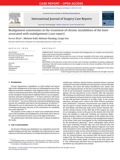 (PDF) Realignment osteotomies in the treatment of chronic instabilities of the knee associated ...