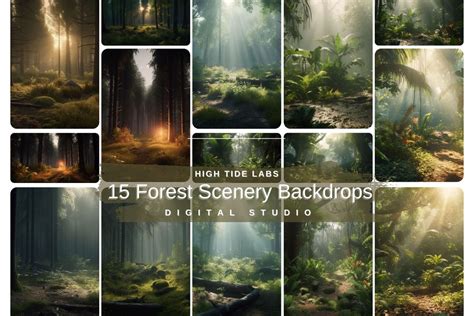 15 Forest Scenery Digital Backdrops Digital Backgrounds for - Etsy