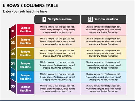 6 Rows 2 Columns Table for PowerPoint and Google Slides - PPT Slides