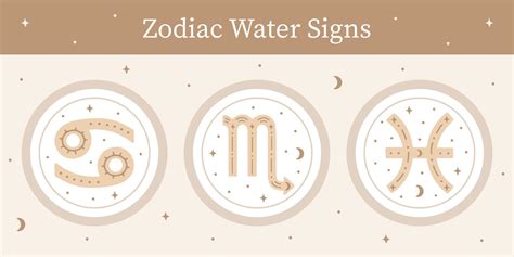 Set of hand drawn ornate zodiac water signs. Pisces, scorpio, cancer vector symbols ...