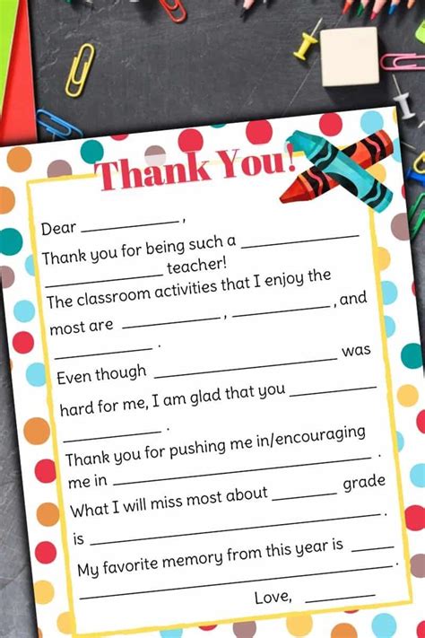 Teacher Appreciation Letter - Free Printable Fill in the Blanks Template!