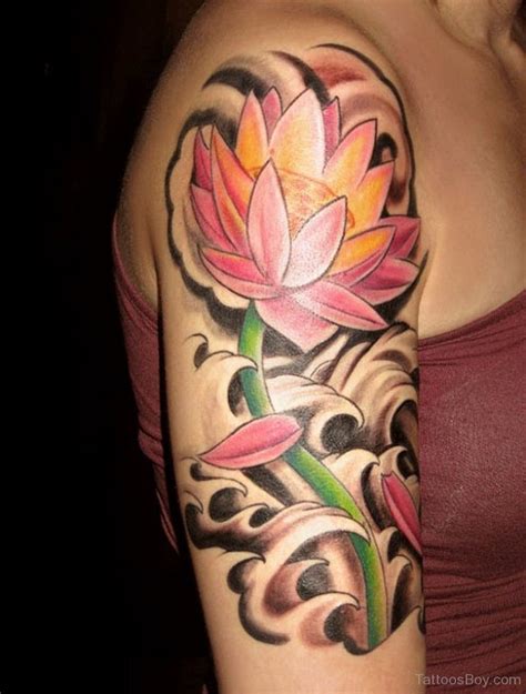 Fantastic Lotus Flower Tattoo On Half Sleeve | Tattoo Designs, Tattoo ...