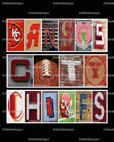 Kansas City Chiefs Alphabet Photo Art | Etsy | Kansas city chiefs ...