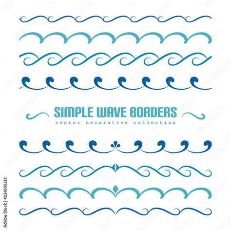 Set of wave border patterns Stock Vector | Adobe Stock