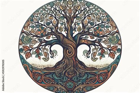 Tree of Life Mandala. Generative AI Stock Illustration | Adobe Stock