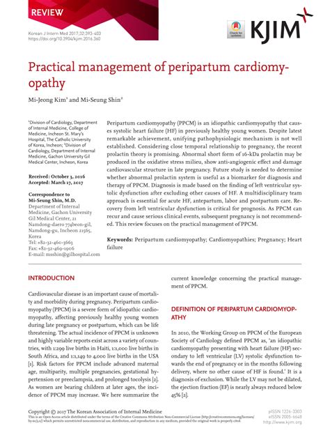 (PDF) Practical management of peripartum cardiomyopathy