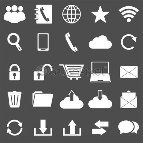 Communication icons on gray background - stock vector 1130963 | Crushpixel