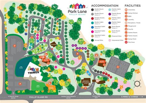 Phillip Island Park Map | Phillip Island Park Lane Holiday Parks