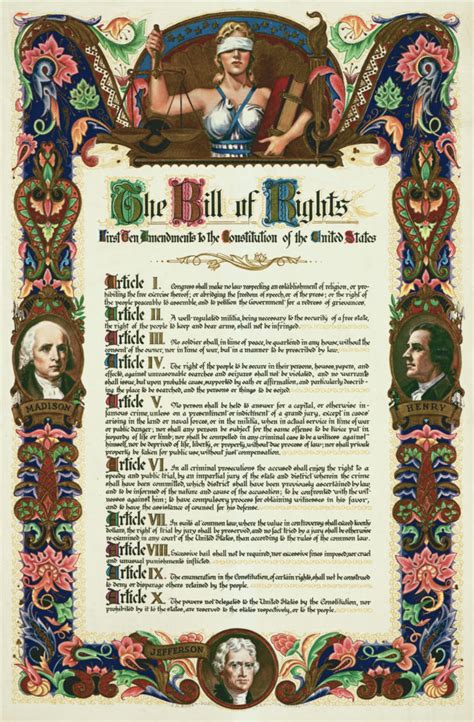 The Bill Of Rights / Heirloom Poster (circa 1910) – The Bill of Rights ...