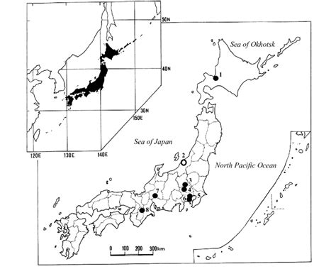 Map of the Japanese Archipelago, showing the collection sites of... | Download Scientific Diagram