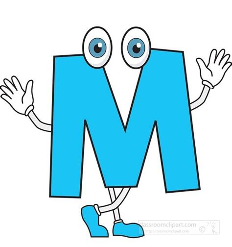 Cartoon Style Letters Upper and Lower Case-upper case letter M cartoon alphabet