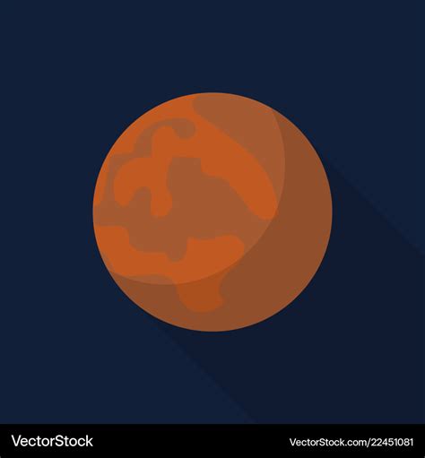 Mars planet icon flat style Royalty Free Vector Image