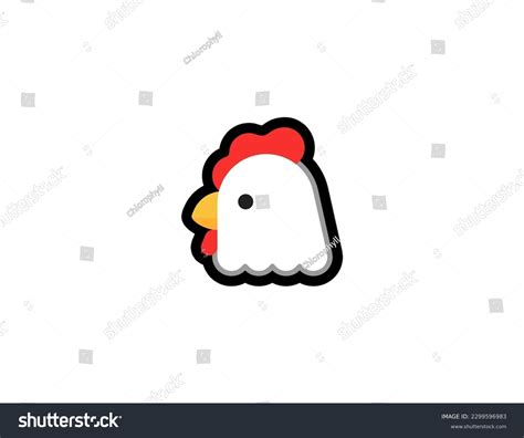 Chicken Vector Icon Chicken Emoji Illustration Stock Vector (Royalty ...