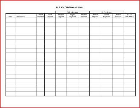 Download Excel Accounting Worksheet Template