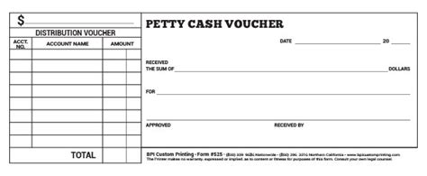 Petty Cash Voucher | BPI Custom Printing