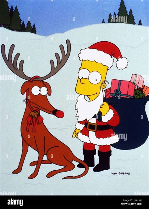 SANTA'S LITTLE HELPER, BART SIMPSON, THE SIMPSONS, 1989 Stock Photo - Alamy