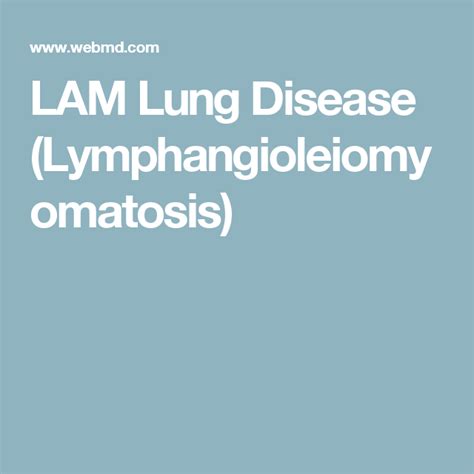 LAM Lung Disease | Lung disease, Disease, Disease awareness