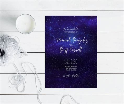 Star Wedding Invitations Printable Romantic Evening Wedding ...