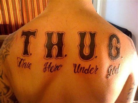 Big lettered Thug Tattoos | Ikuzo Tattoos | Thug life tattoo, Life tattoos, Gangster tattoos