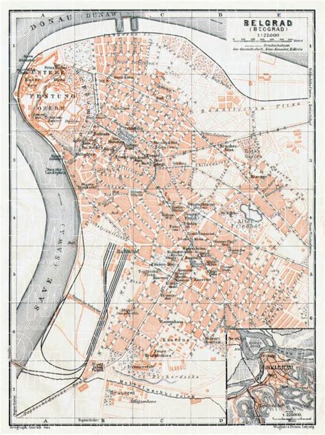 Old map of Belgrade (Beograd) and vicinity of Belgrade in 1911. Buy vintage map replica poster ...