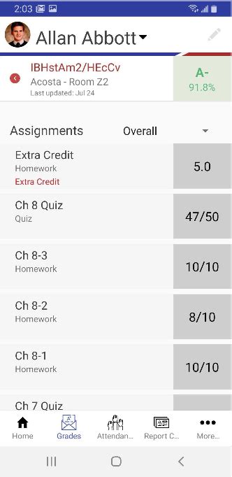 Aeries Mobile Portal App Features - Grades : Aeries Software