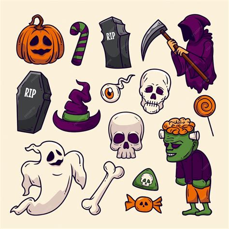 Free Vector | Hand drawn halloween characters collection